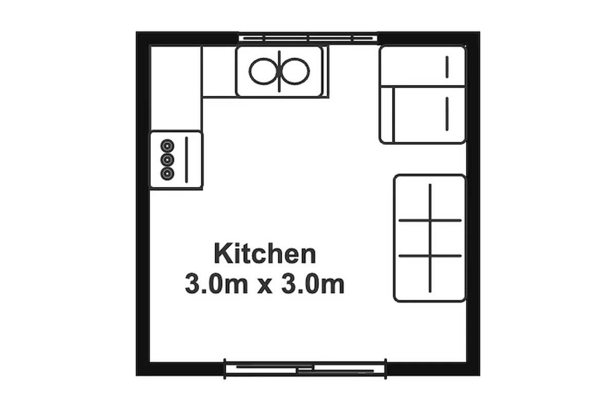 Kitchen floor plan template preview