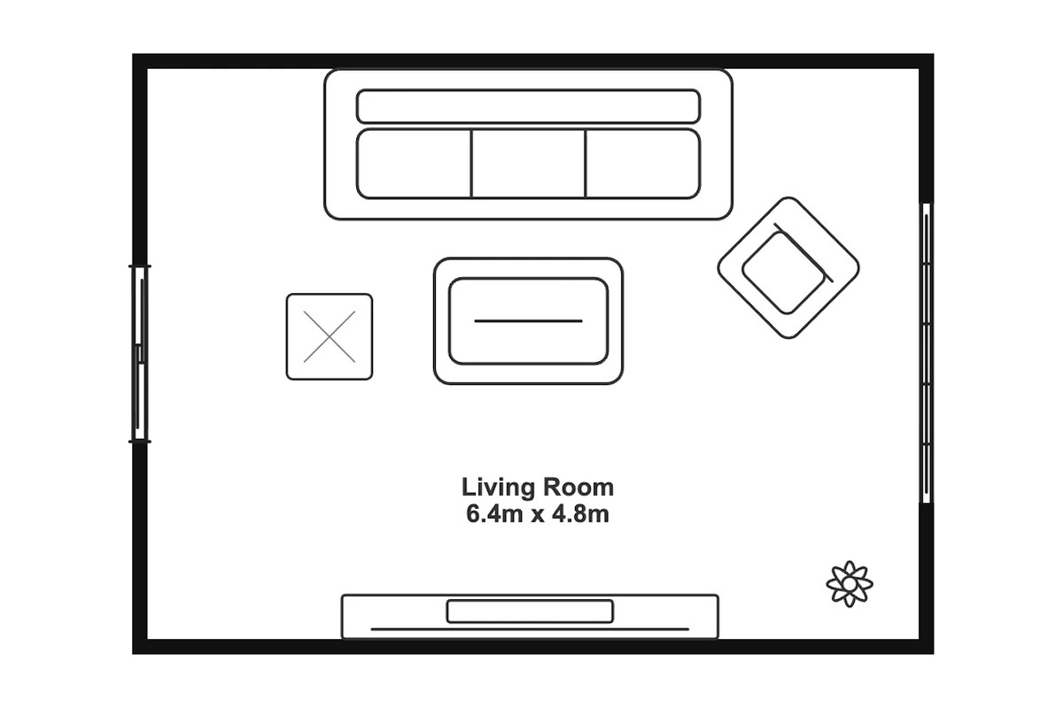 Living room floor plan template preview