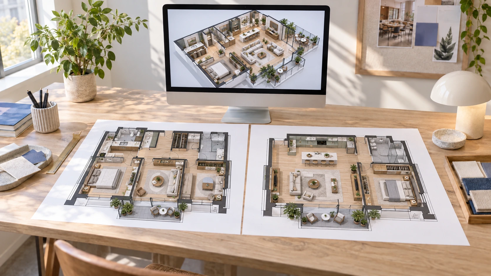 Apartment renovation concepts comparing layout preferences and storage