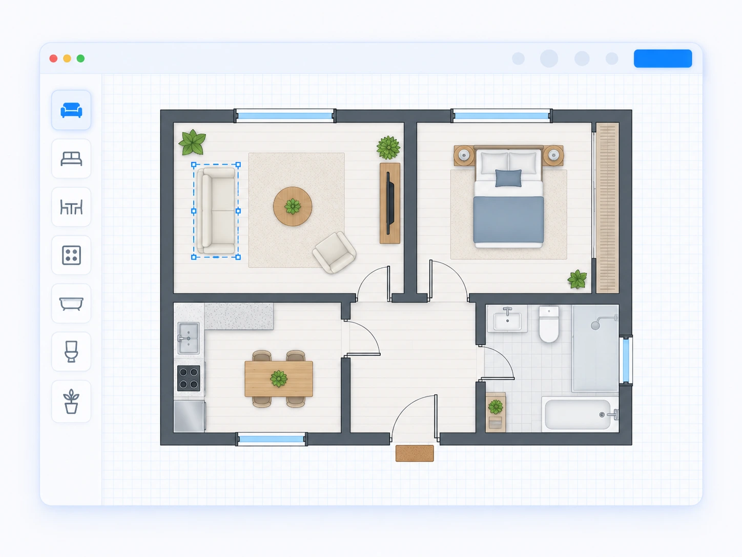 Floor plan creator layout preview