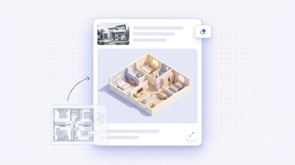 Real estate agent cleaning up a property listing floor plan