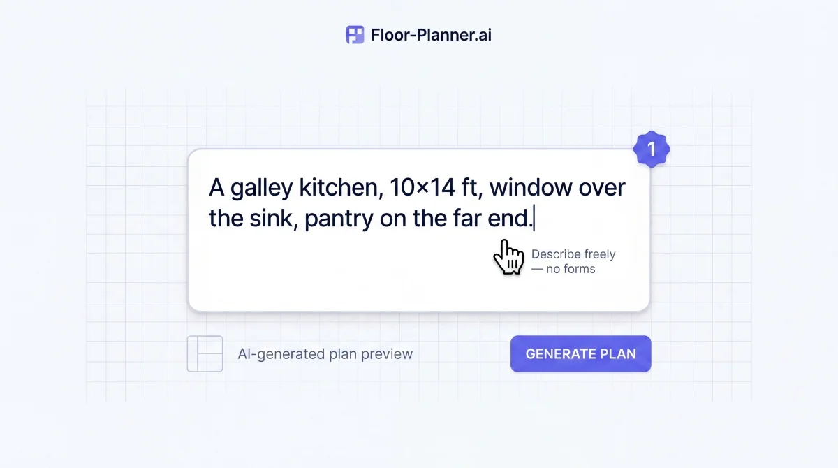 Custom prompt input field for describing floor plan requirements in natural language