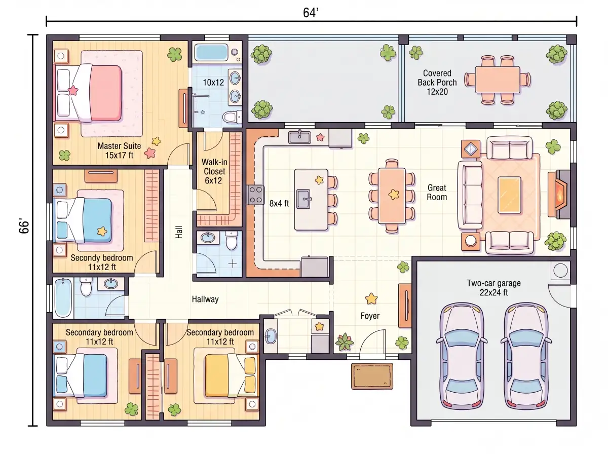 Anime Style Floor Plan