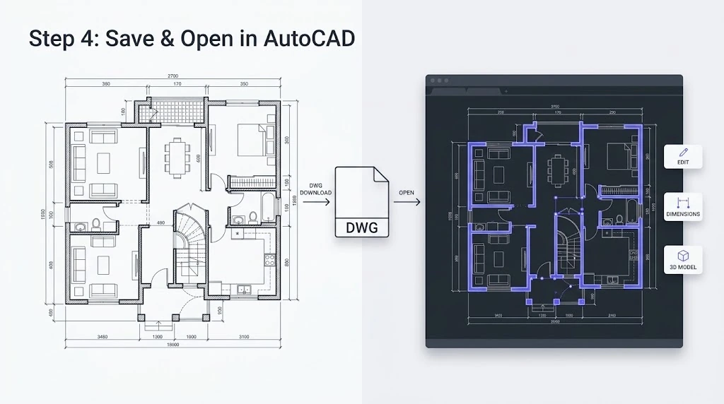 Step 4: Save & Open in AutoCAD