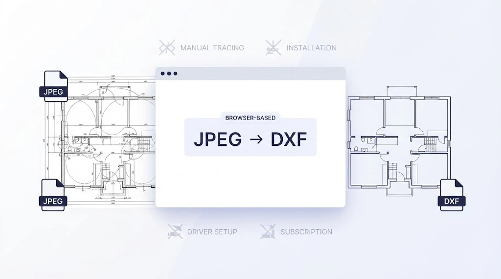 Fast JPEG to DXF Conversion with No Software Required