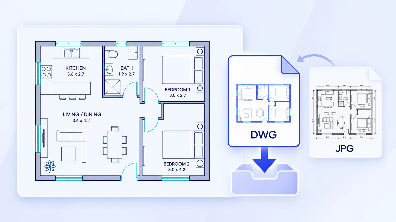 DWG download illustration with the original JPG kept for comparison