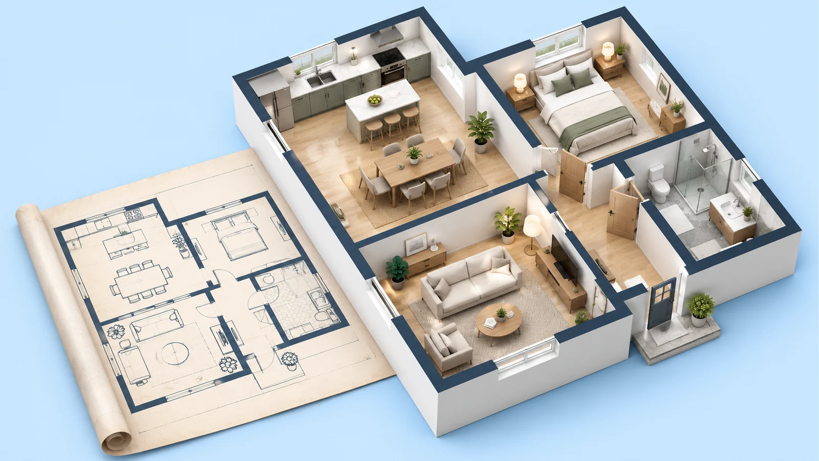Existing home layout used as a renovation reference