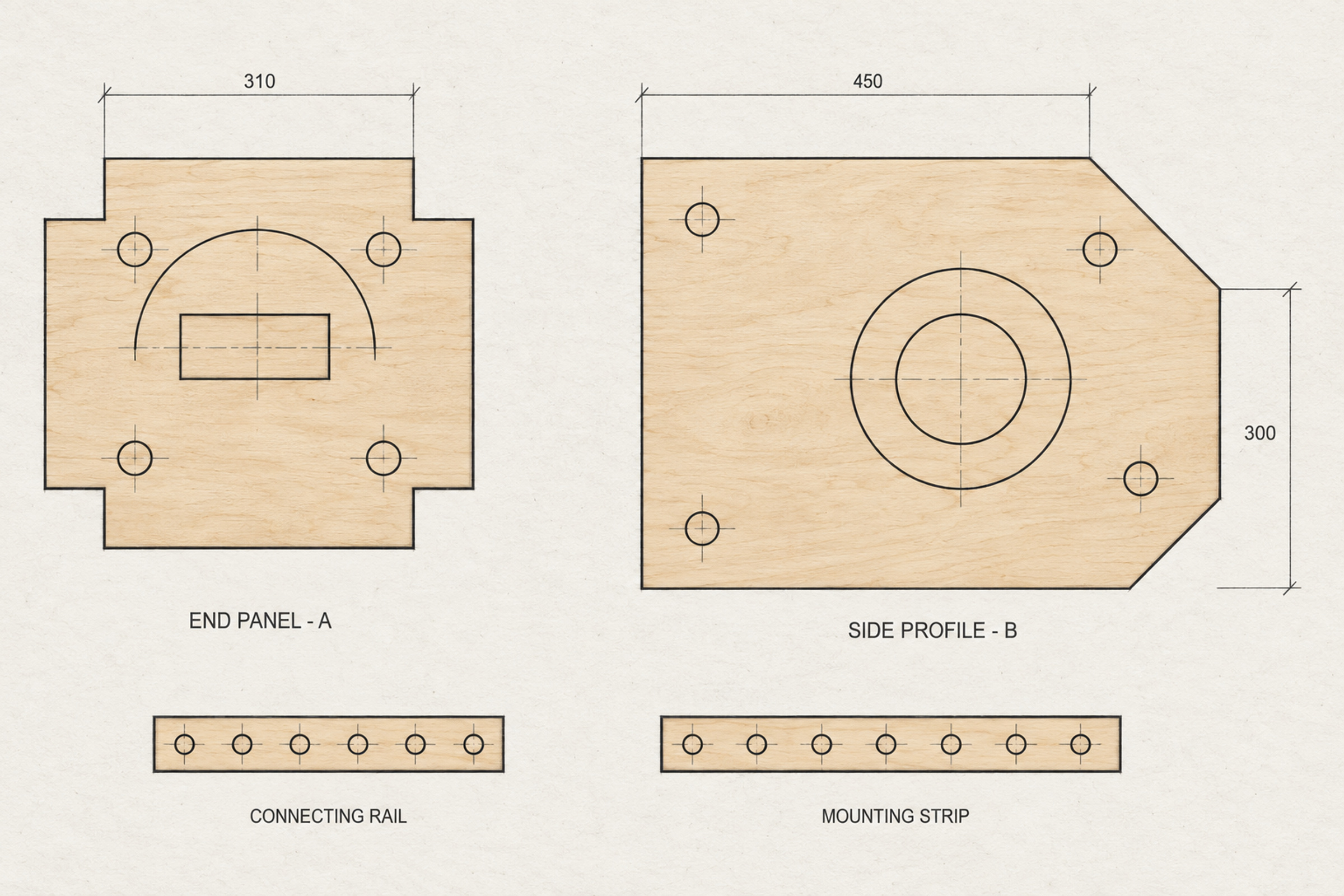 Joinery cutting templates