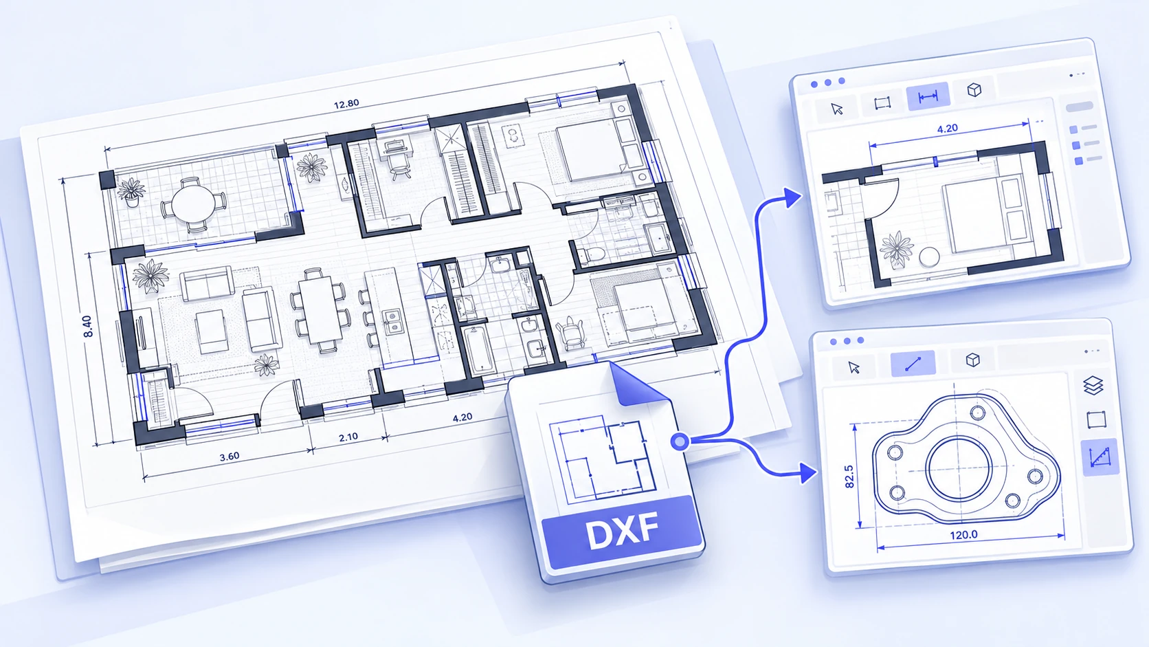 DXF drawing prepared for review in another application