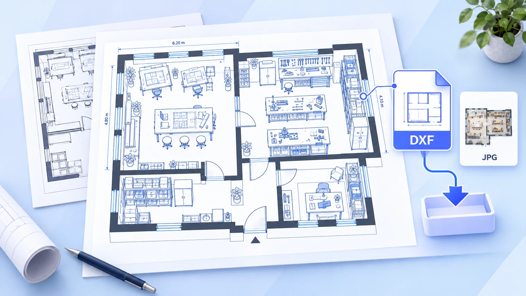 DXF download illustration with the original JPG retained