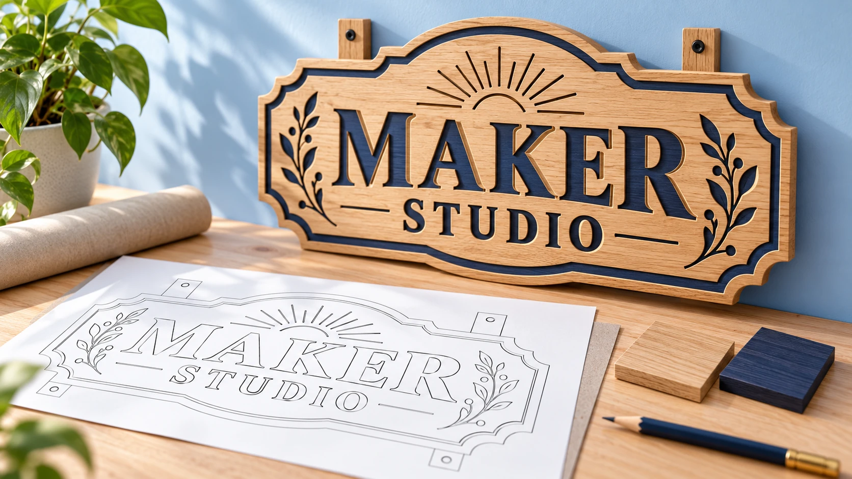 Sign artwork prepared for outline review