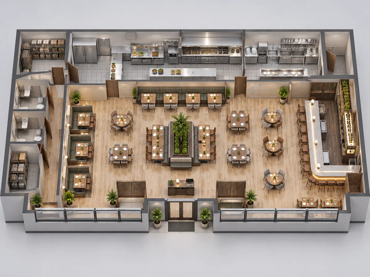 3D-Isometric Style Floor Plan