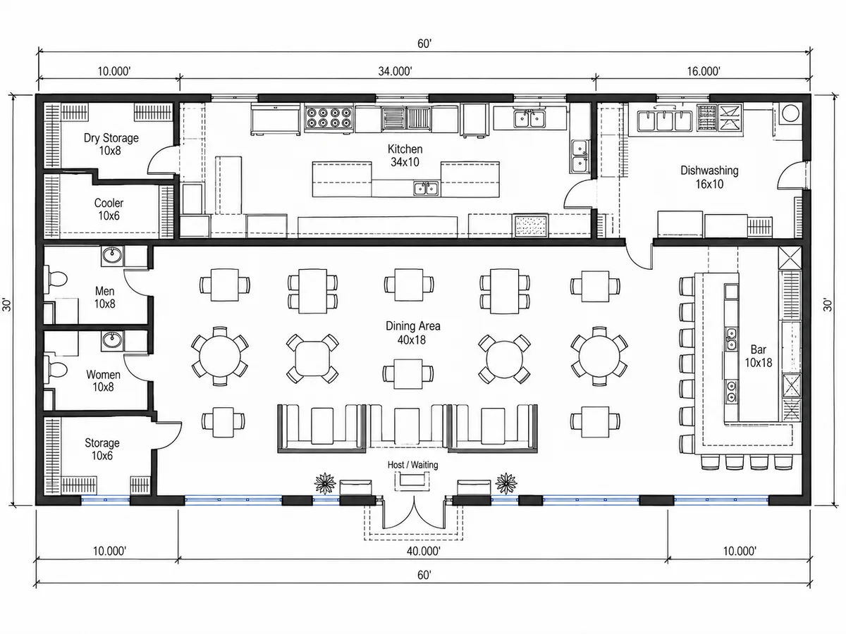 Blueprint Style Floor Plan