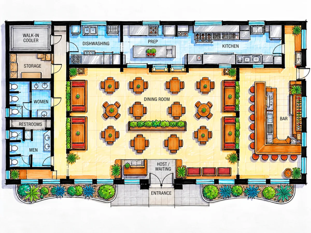 Marker Pen Style Floor Plan