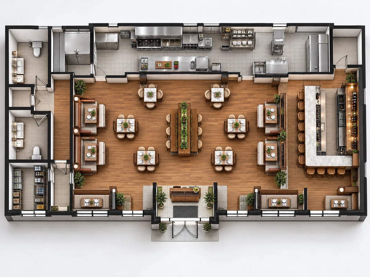 Realistic Style Floor Plan