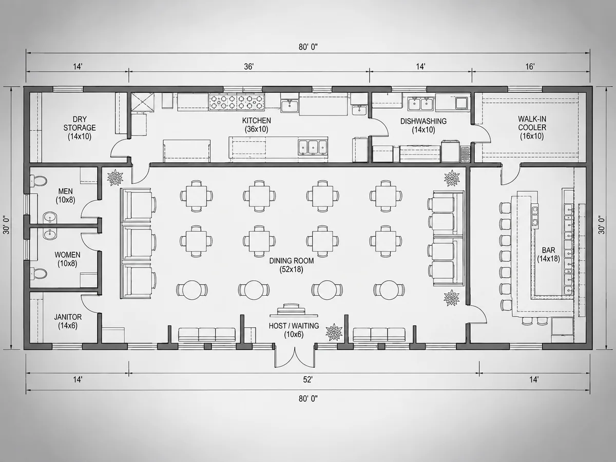Technical Style Floor Plan